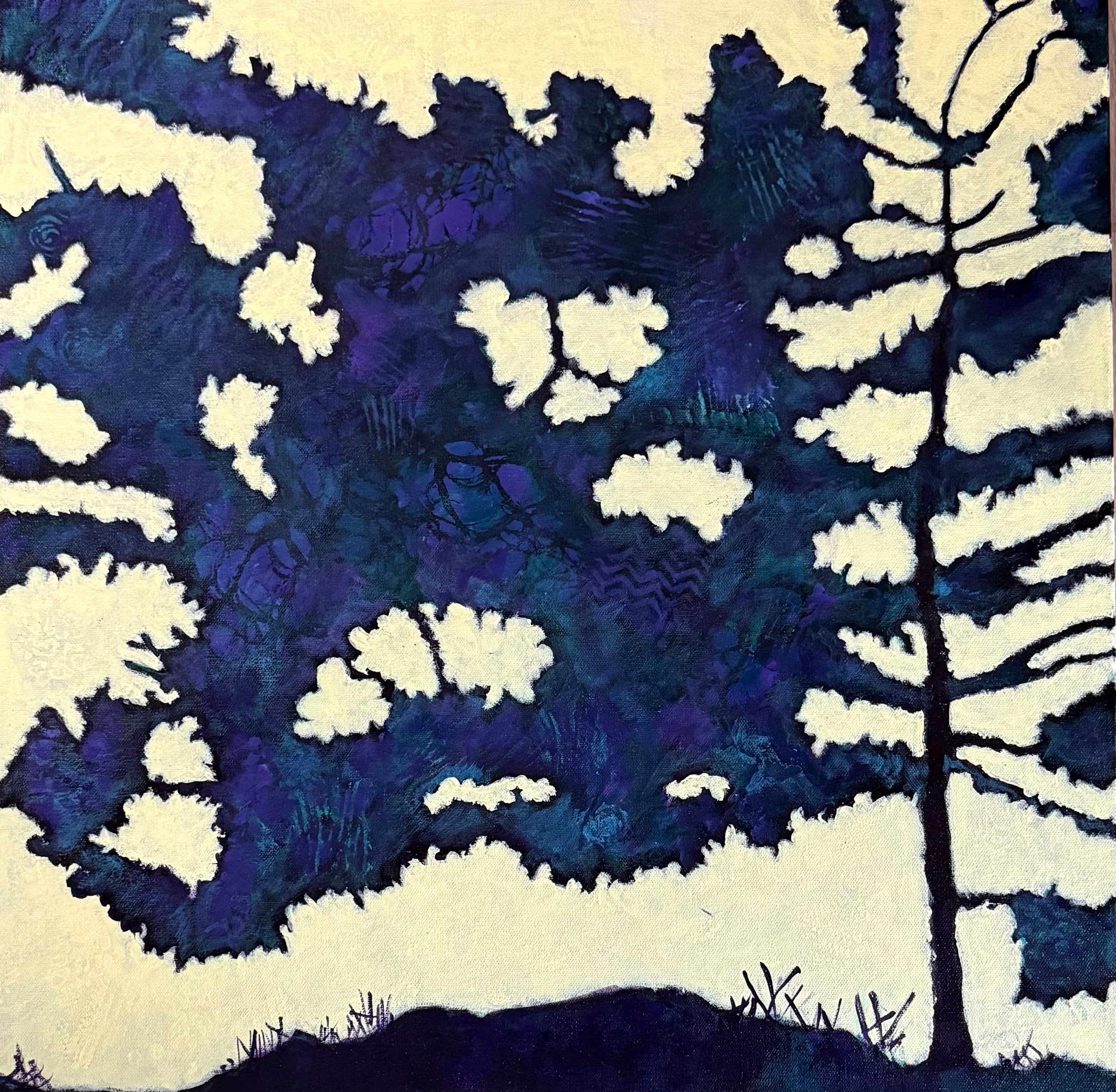 Large Acrylic Painting "Blue Tree"
